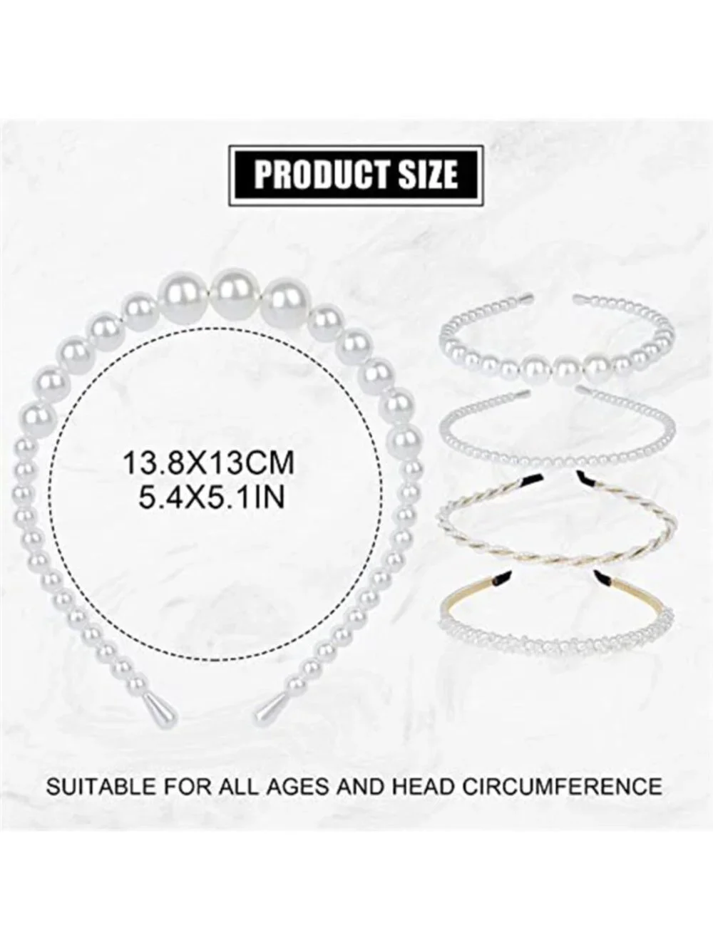 Women Headbands 4 Pack Stretch Wide Fashion Hair Bands Workout Headwraps Elastic